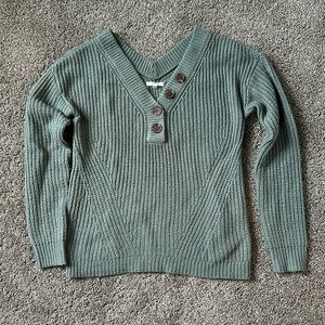 Maurices Green Sweater XS Double V neck